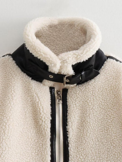 Trendy Teddy Lederjacke