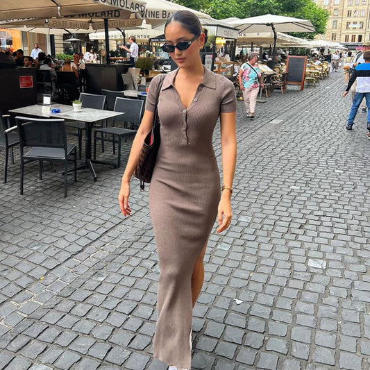 Virales langes Strickkleid