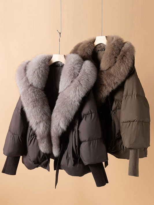 Pufferjacke mit Pelzkragen