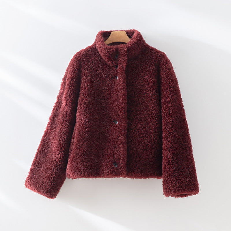 Teddy Jacke mit Knöpfen
