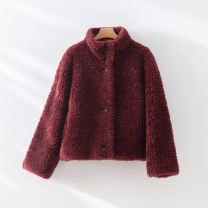 Teddy Jacke mit Knöpfen