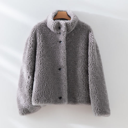 Teddy Jacke mit Knöpfen