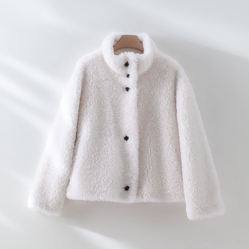 Teddy Jacke mit Knöpfen