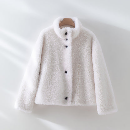 Teddy Jacke mit Knöpfen