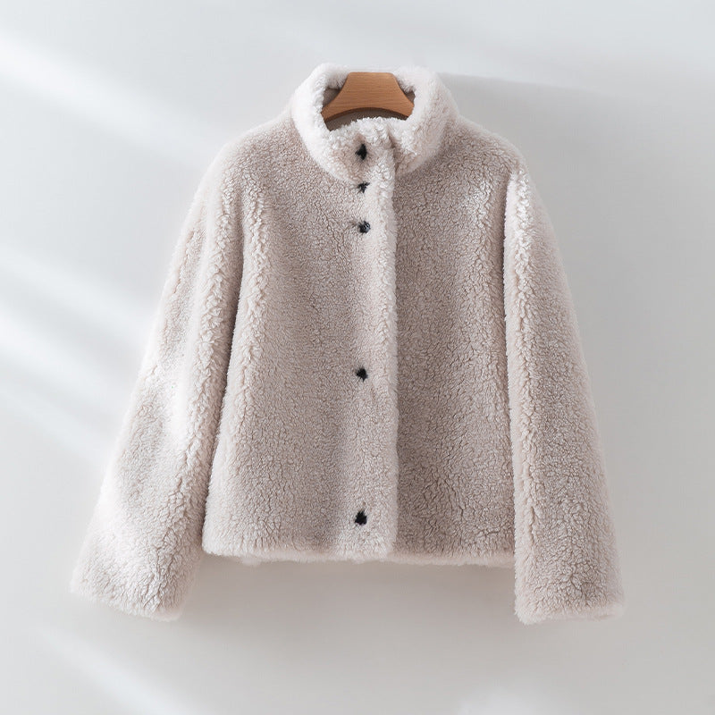 Teddy Jacke mit Knöpfen