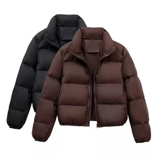 Mattfarbige Pufferjacke