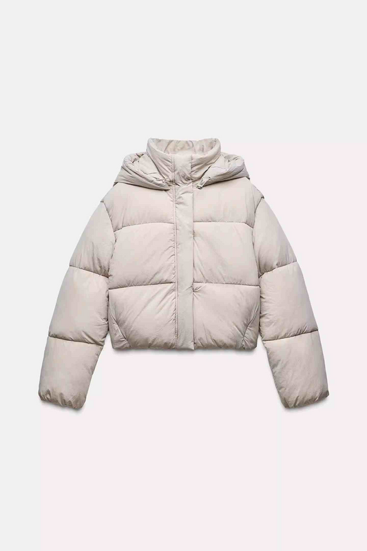 Trendy Cropped Pufferjacke